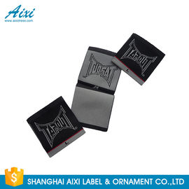 Black Color Personalized Custom Fabric Labels For Clothes , Logo Design